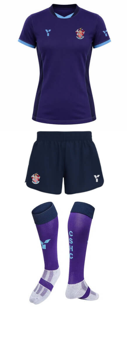 Primary kit - purple shirts, navy shorts or skirts, purple socks